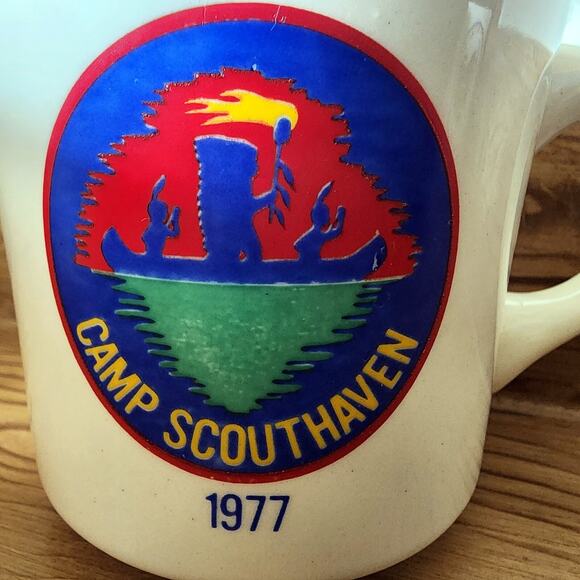 Vintage Boy Scouts of America Mug Cup Ceramic BSA Camp Scouthaven 1977 - Picture 2 of 6
